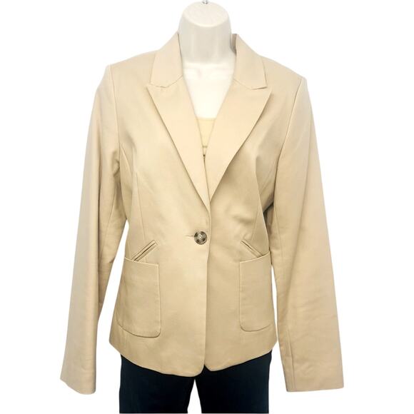 Jules & Leopold Tan Blazer Single Button Patch Pockets Normcore Office Attire - Picture 2 of 16